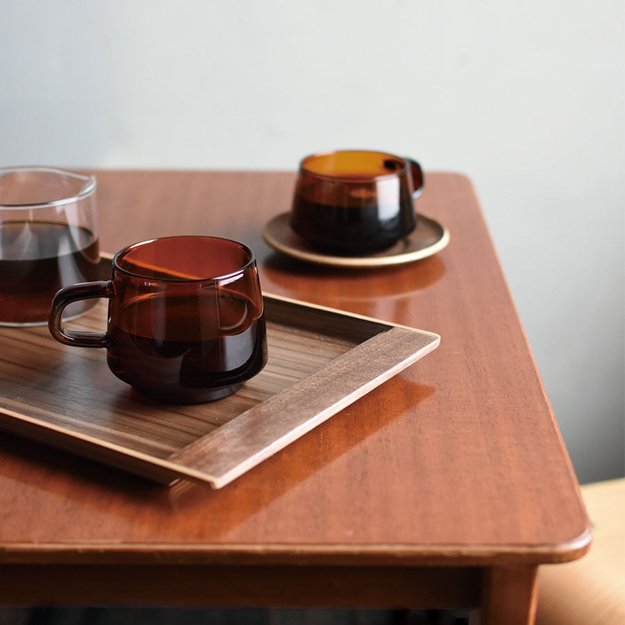 KINTO SEPIA NONSLIP TRAY 360×180MM / 14X7IN  WALNUT 1