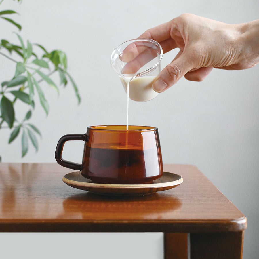  KINTO SEPIA CUP & SAUCER 270ML / 9OZ  AMBER 1