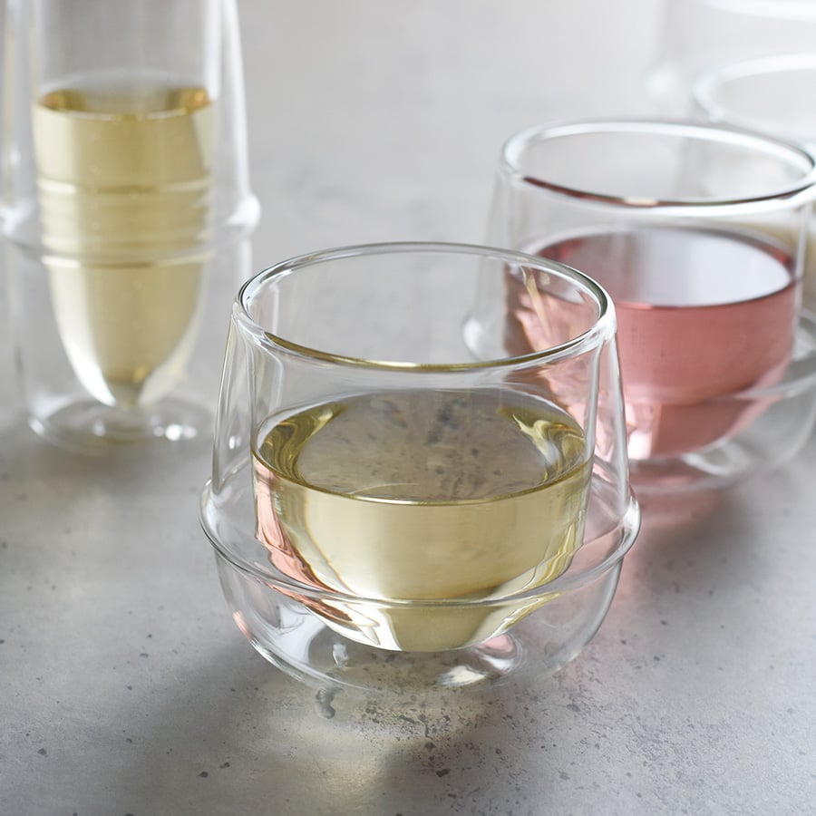  KINTO KRONOS DOUBLE WALL WINE GLASS 250ML / 8OZ  CLEAR 1