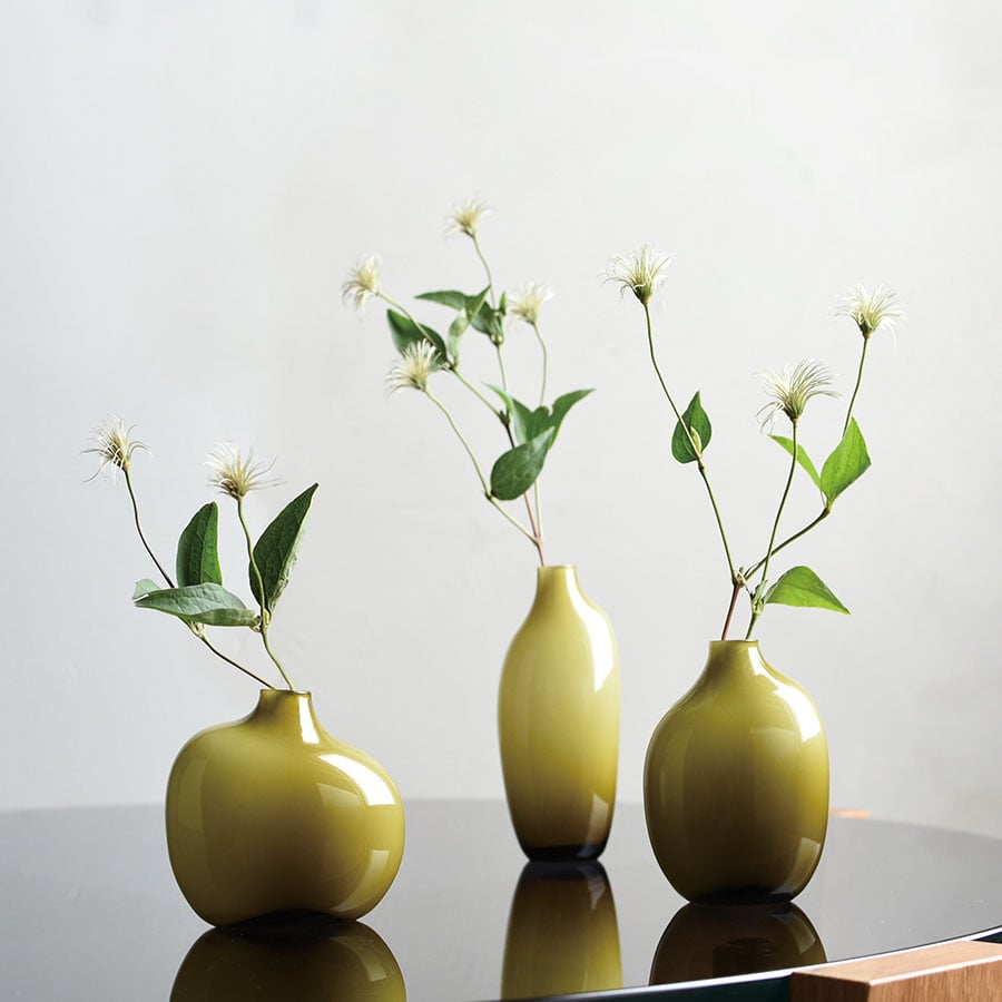  KINTO SACCO VASE GLASS 01  GREEN 1