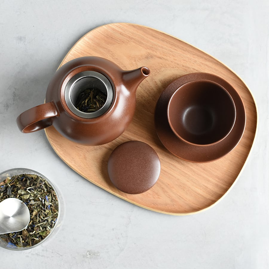  KINTO PEBBLE CUP & SAUCER 180ML (6OZ)  BROWN 6