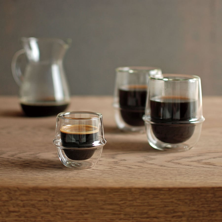  KINTO KRONOS DOUBLE WALL ESPRESSO CUP 80ML / 3OZ  CLEAR 1