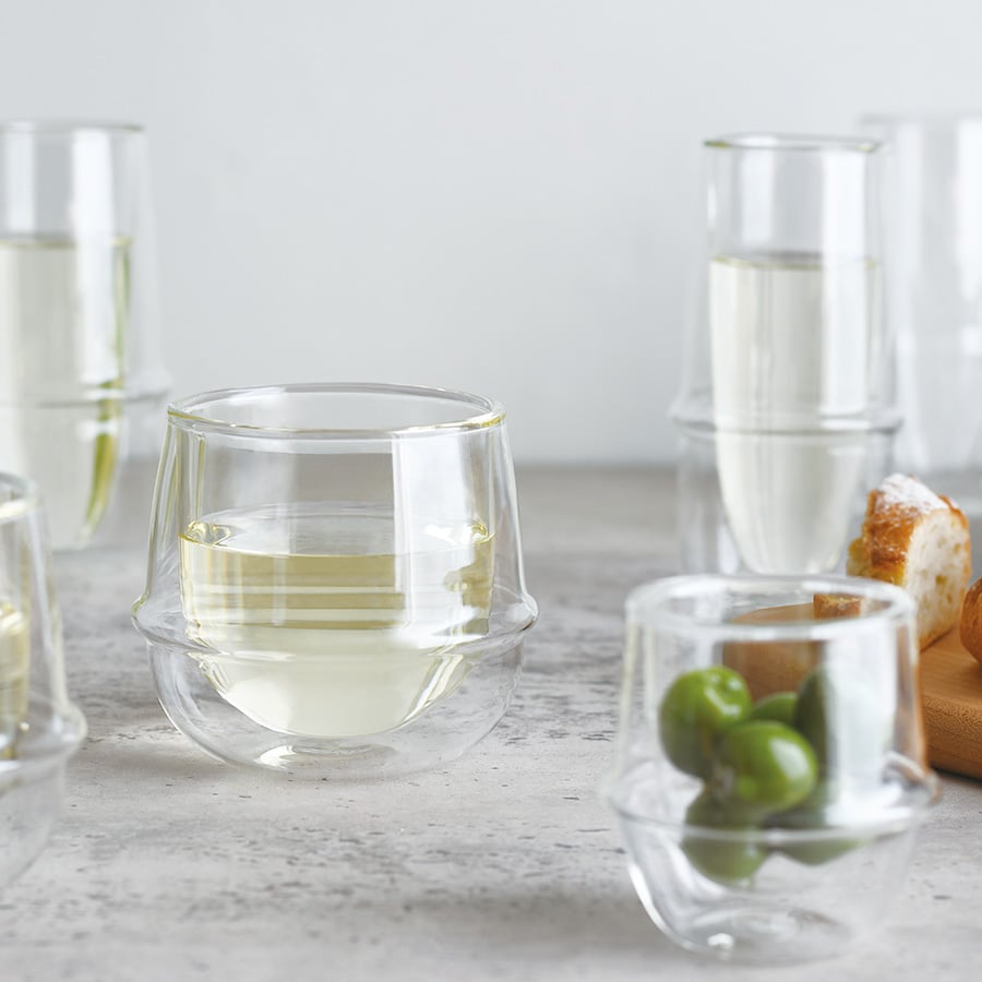  KINTO KRONOS DOUBLE WALL WINE GLASS 250ML / 8OZ  CLEAR 3
