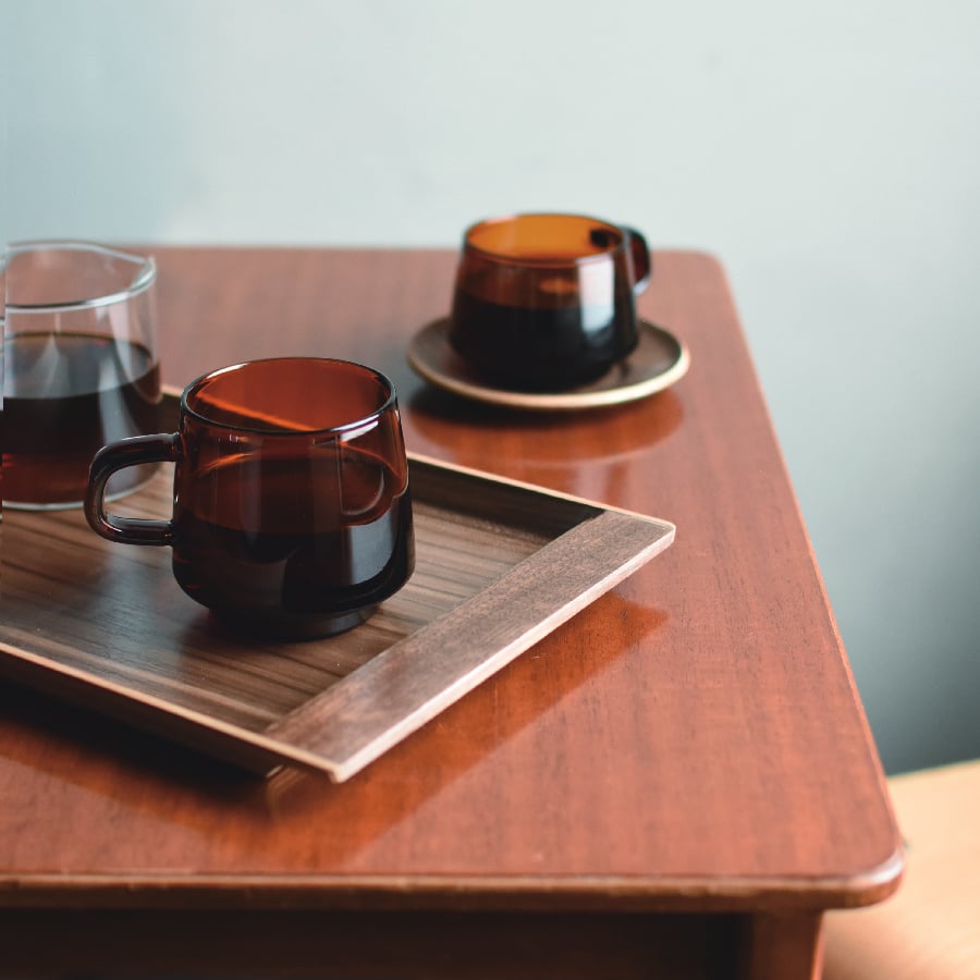  KINTO SEPIA NONSLIP TRAY 420×210MM / 17X8IN  WALNUT 2
