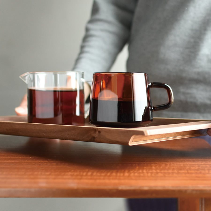  KINTO SEPIA NONSLIP TRAY 420×210MM / 17X8IN  WALNUT 1