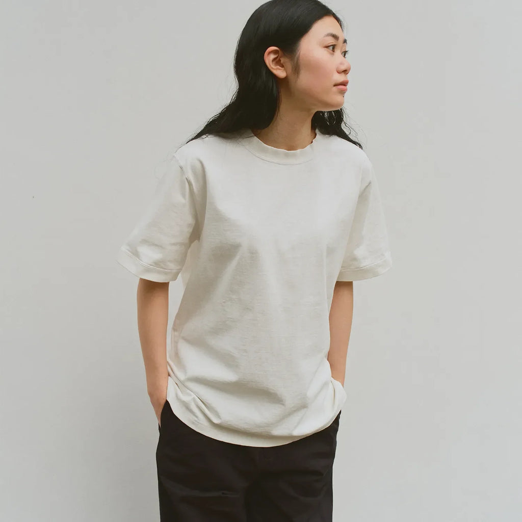 KINTO FUTO SHORT SLEEVES KNIT TOP PCO_ 2  PIGMENT WHITE 4