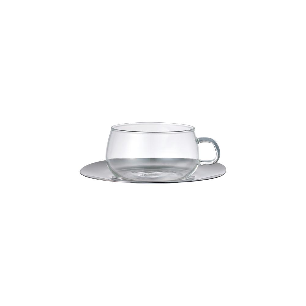  KINTO UNITEA CUP & SAUCER 230ML / 8OZ STAINLESS STEEL  . 