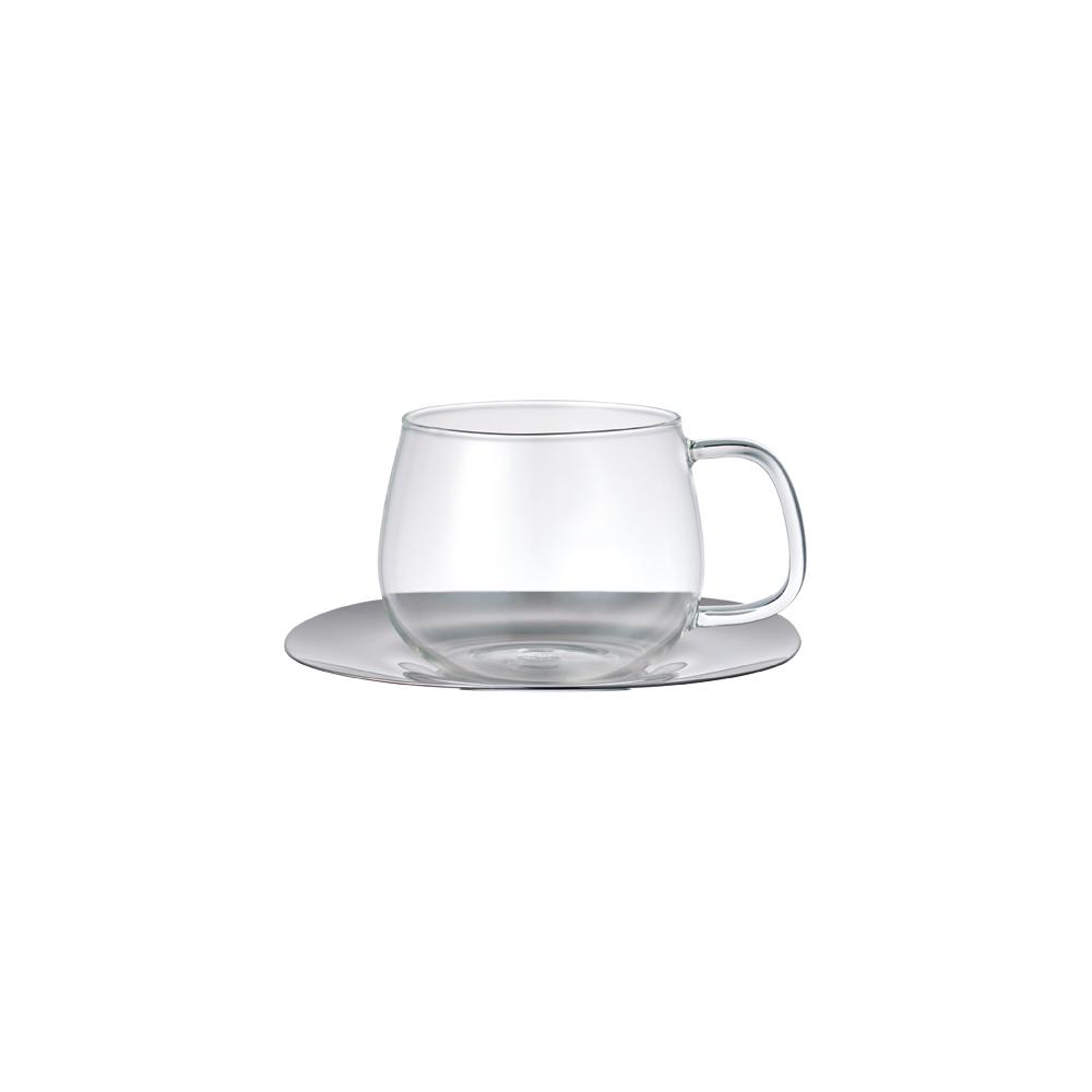  KINTO UNITEA CUP & SAUCER 350ML / 12OZ STAINLESS STEEL  . 